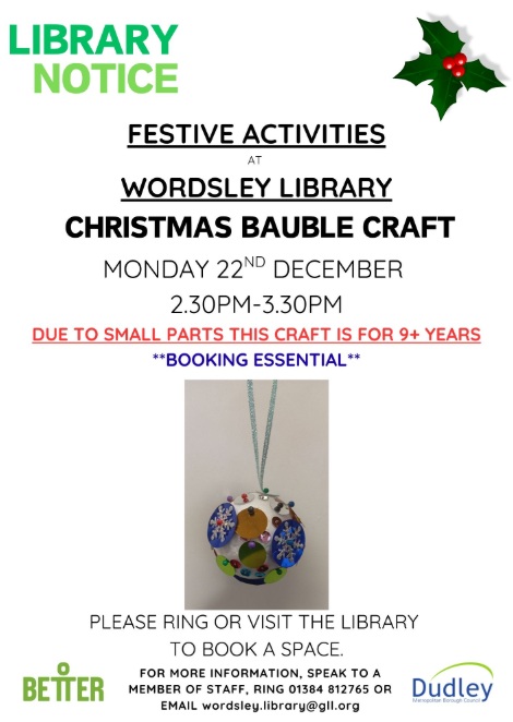 Wordsley Library - Christmas Bauble Craft